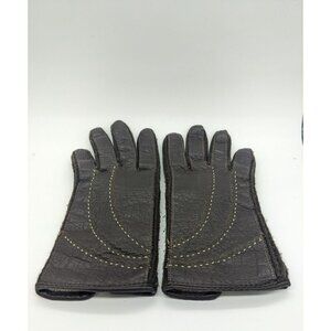 Women's Genuine Leather Winter Gloves Lined With Insulation Size Medium.